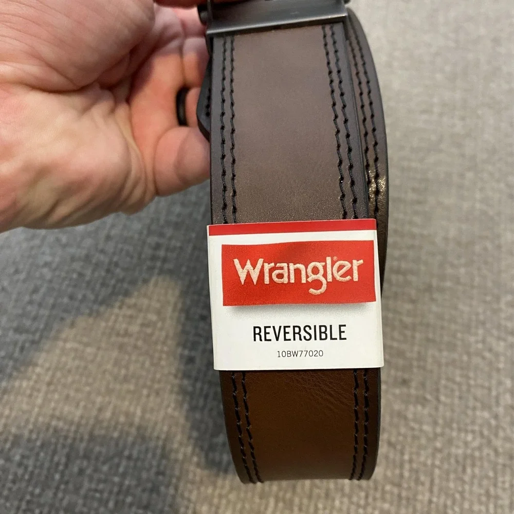 Wrangler Belt Mens 36 Brown Black Reversible Dress Classic Buckle 10BW77020